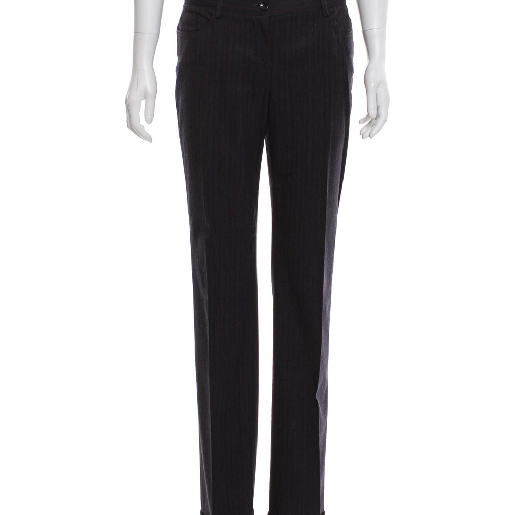 Dolce  Gabbana Brand Cuffed Pinstripe Pants